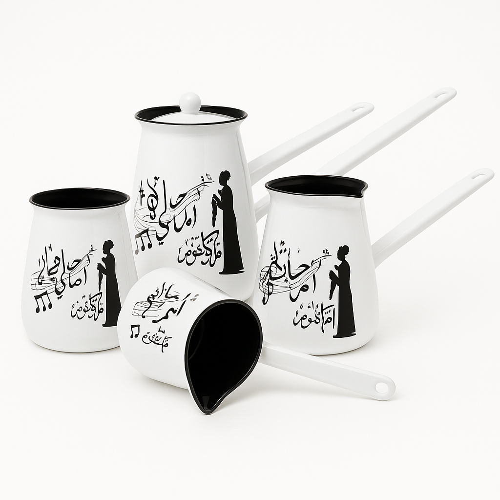 Coffee Pot Enamel w/Lid set 8/10/11cm(3.15/3.94/4.33inch) CN314L-6PCS-D149