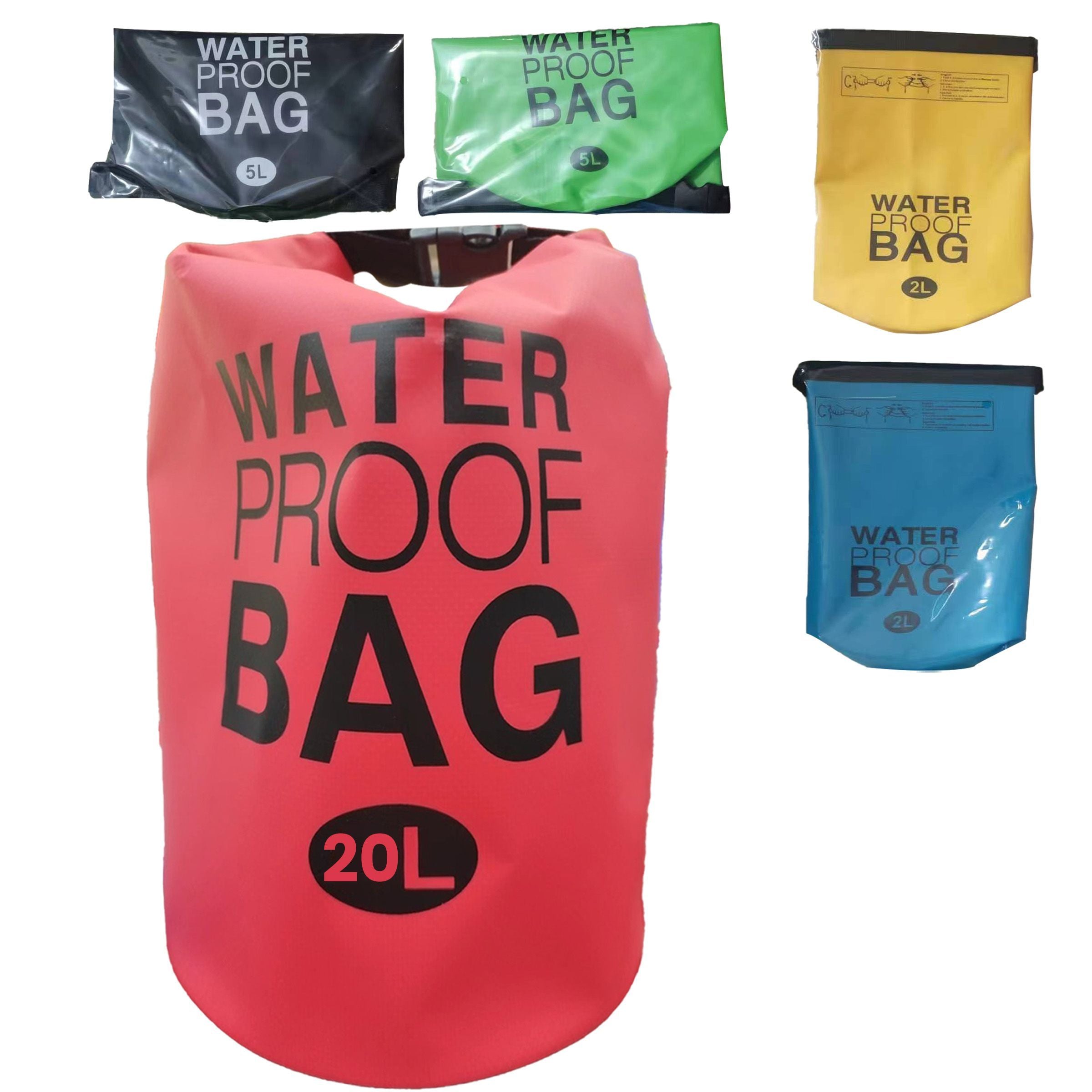Waterproof Bag 20L mix 5Colors-Black Red Yellow Green Blue               WPB-20L