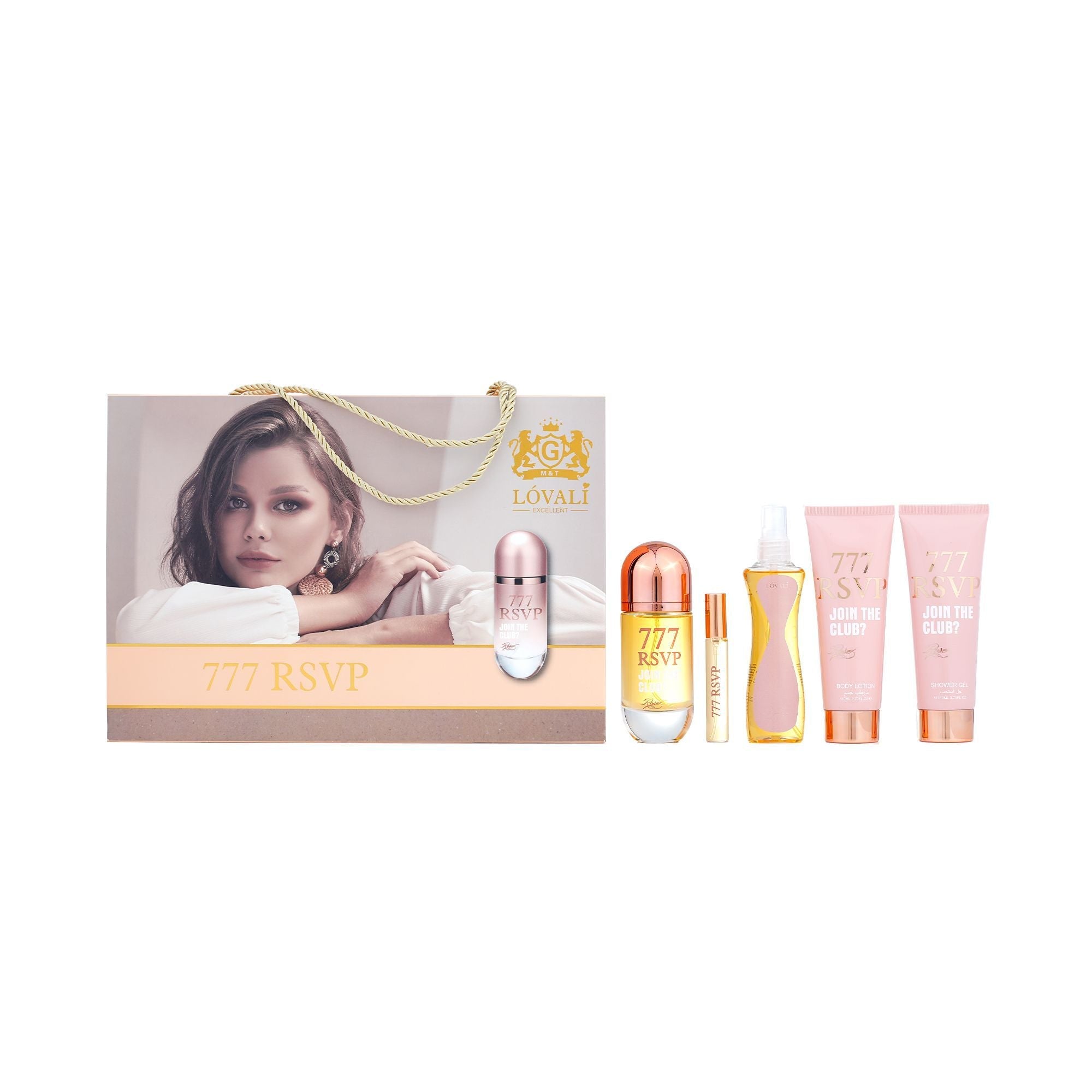 Perfume Gift 5 Set Perfume/ Mini Perfume/Mist/ Body Lotion/Shower Gel 777 RSVP 6514