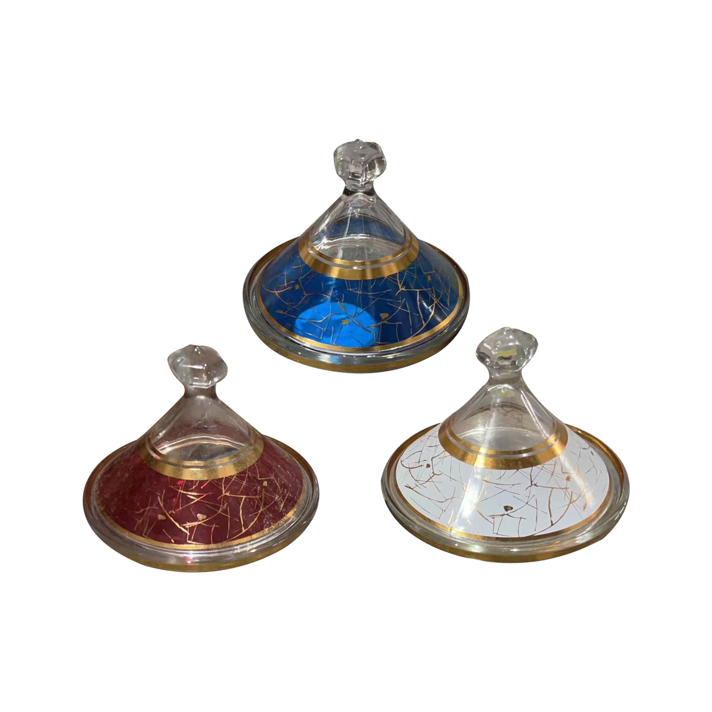 Glass Bowl with Lid Colorful TG29279