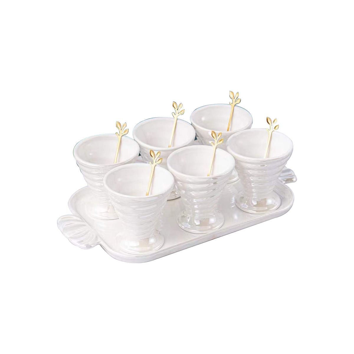 Ice Cream Bowl Set 6Pcs Bowl/ Spoon/1Pc Tray  200ml XWY-6366-3