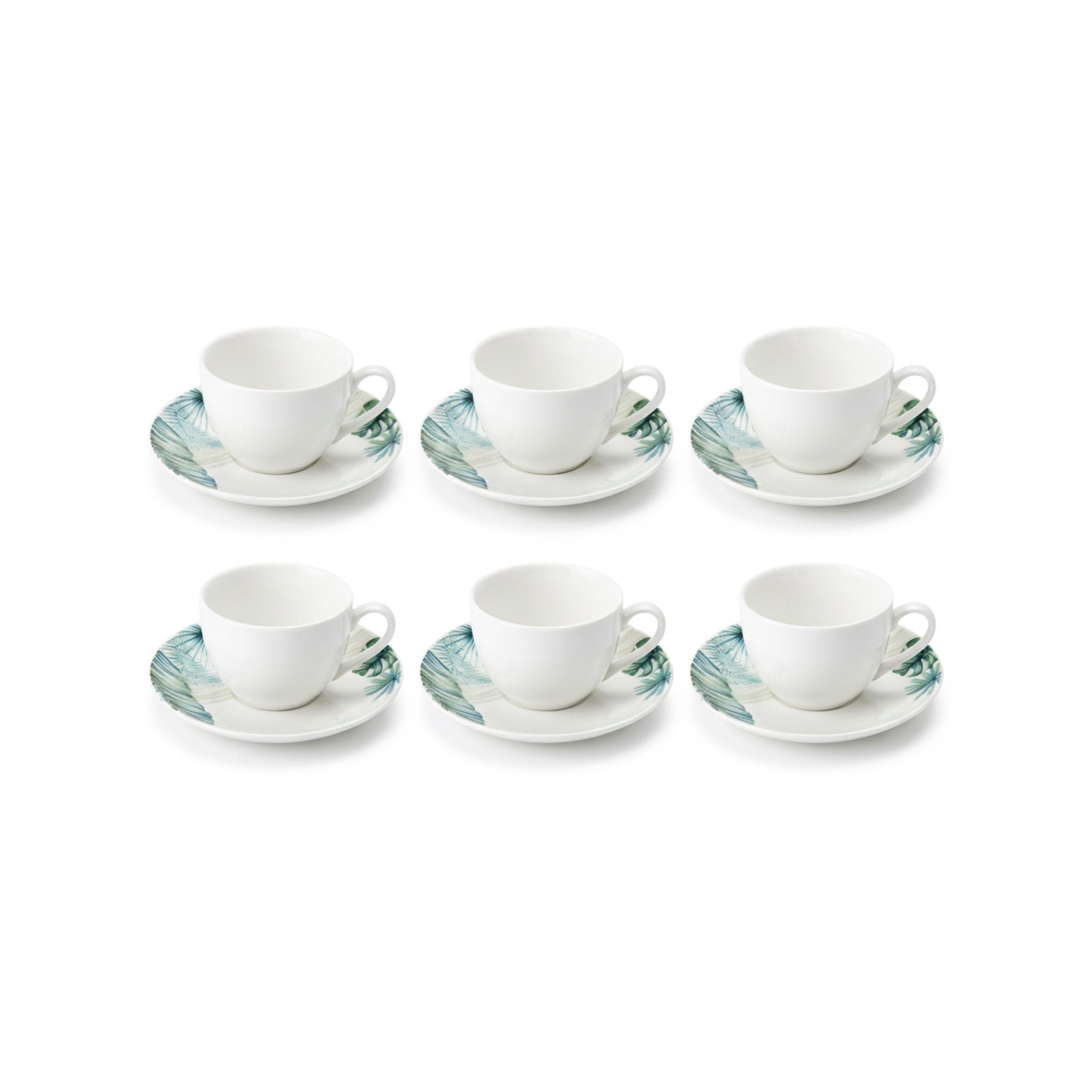 Tea Cup Set-6Cups/Saucers -White C-Cp121