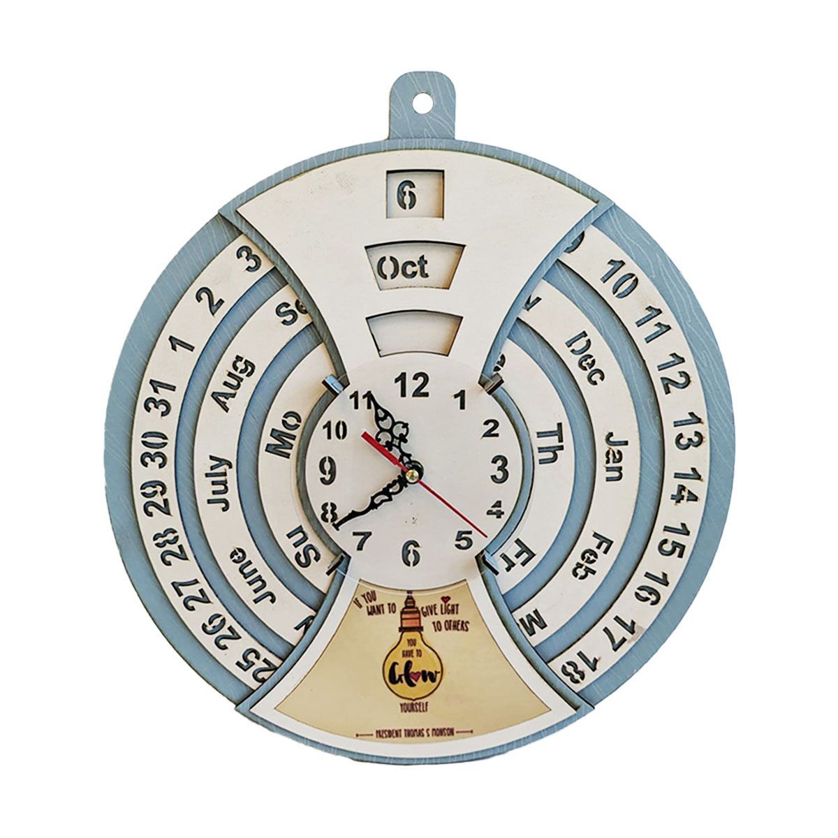 Wood Wall Clock with Calendar