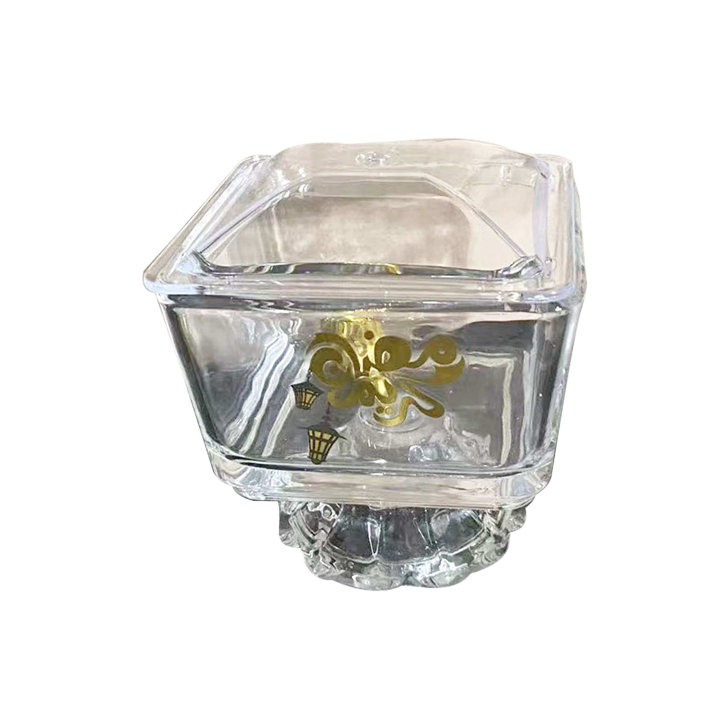 Ramadan Glass Sugar Bowl with Acrylic Lid RM25-46