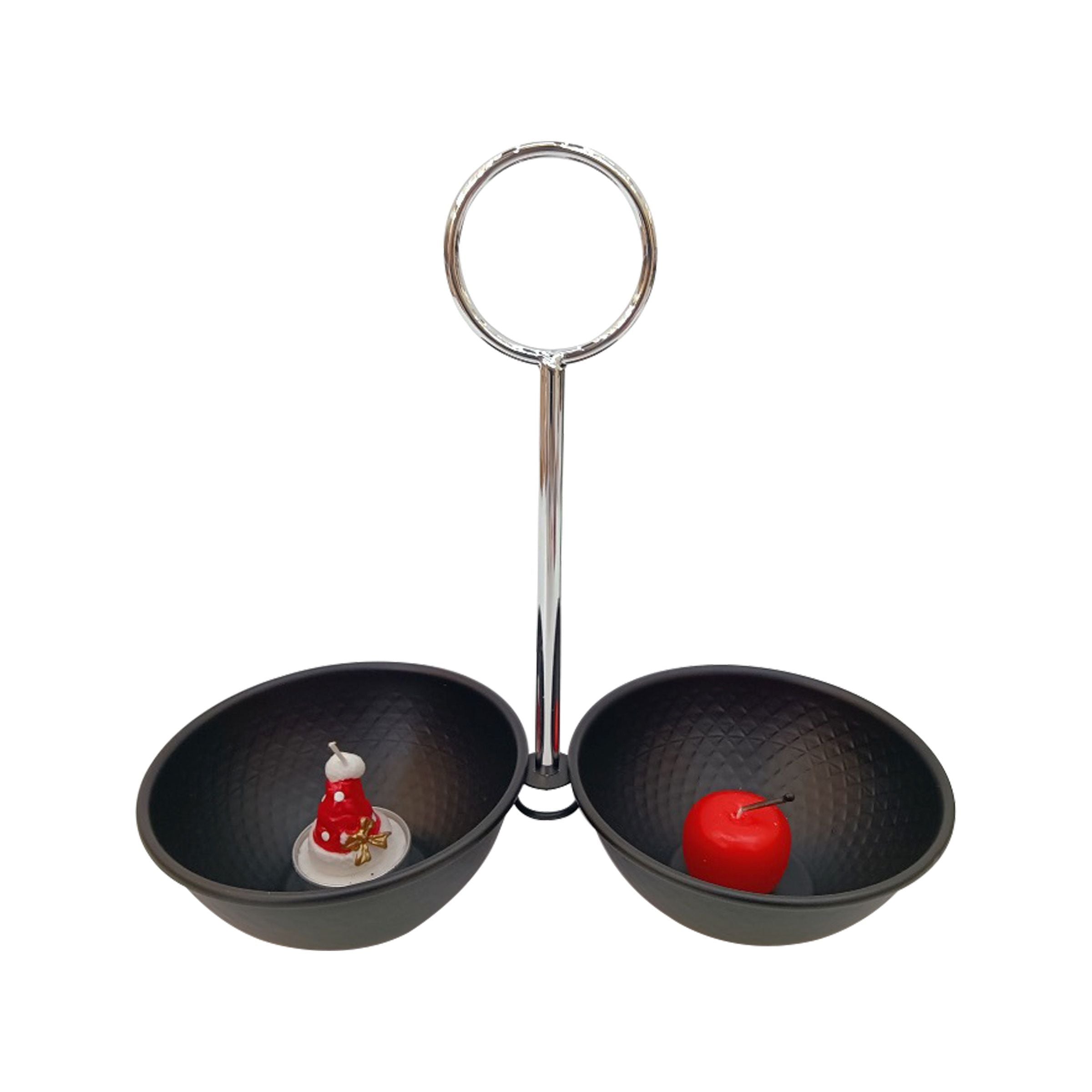 Candy Bowl Set 2Pcs Black 26x12.5x25cm (10.24x4.92x9.84inch) ZL24-100H