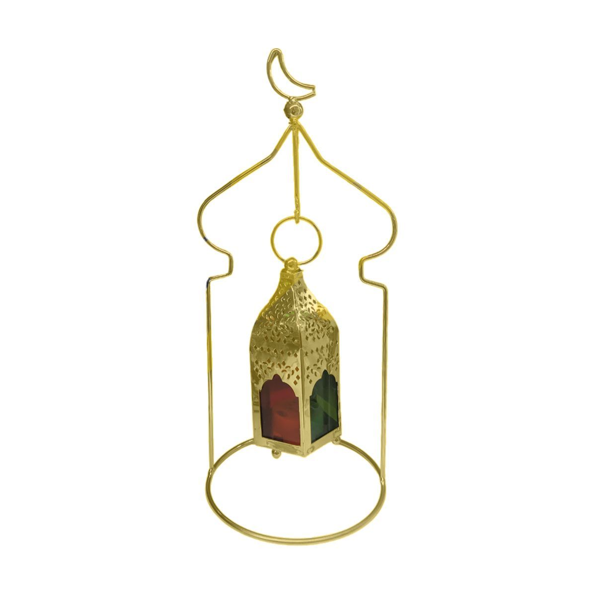 Ramadan Lantern with LED/Music 13x33cm(5.12x12.99inch) Gold RM25-105