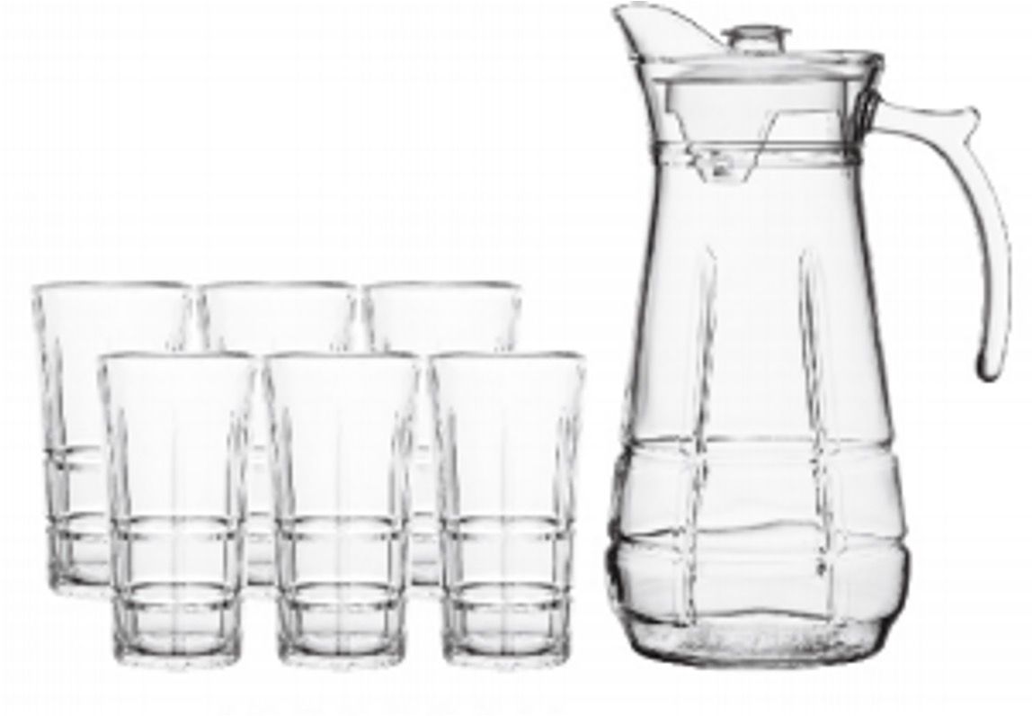 Glass Pitcher Set Pitcher/6 Glass Cup 13*7*5.5 YZH-36/L7(4DR)