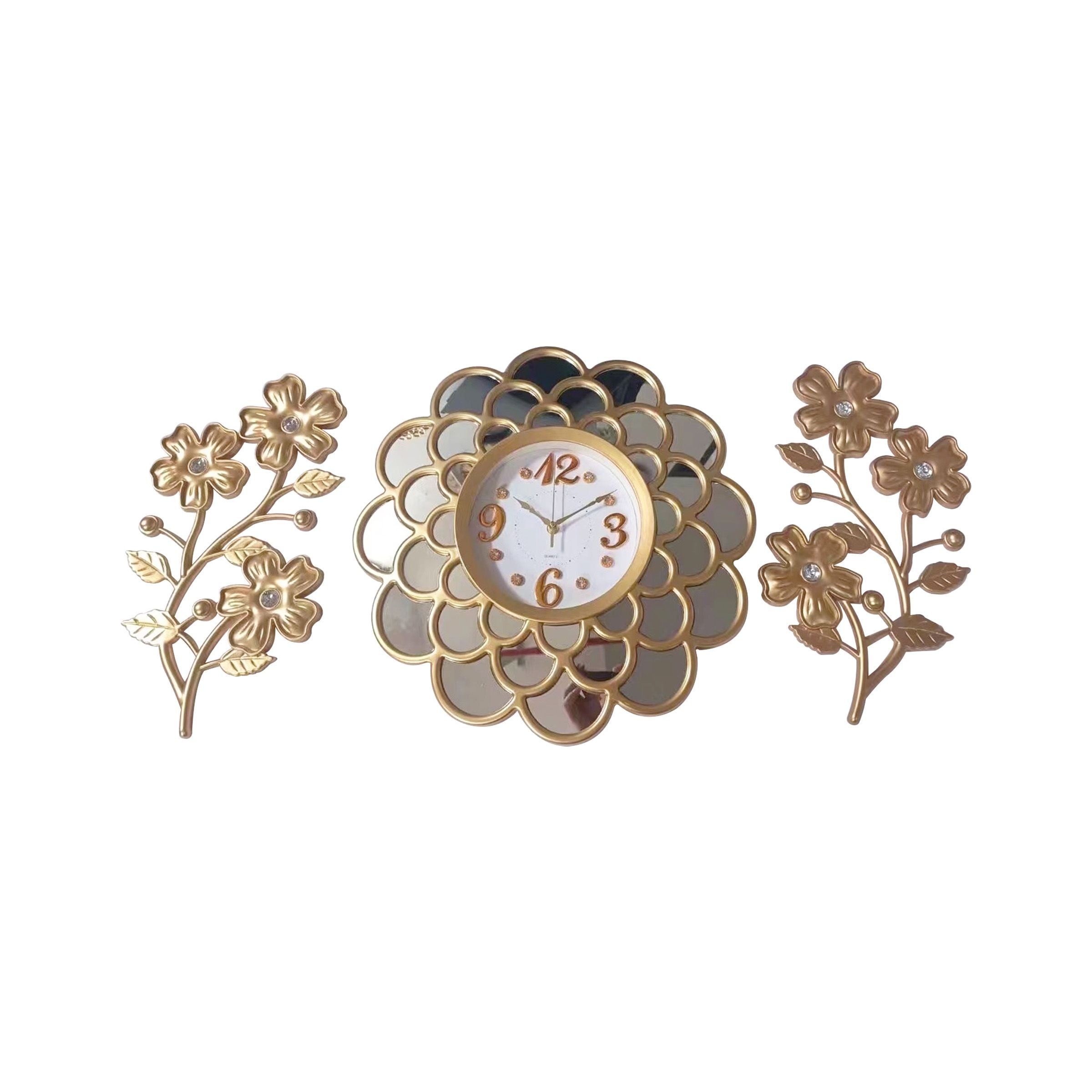Wall Clock set Gold H33