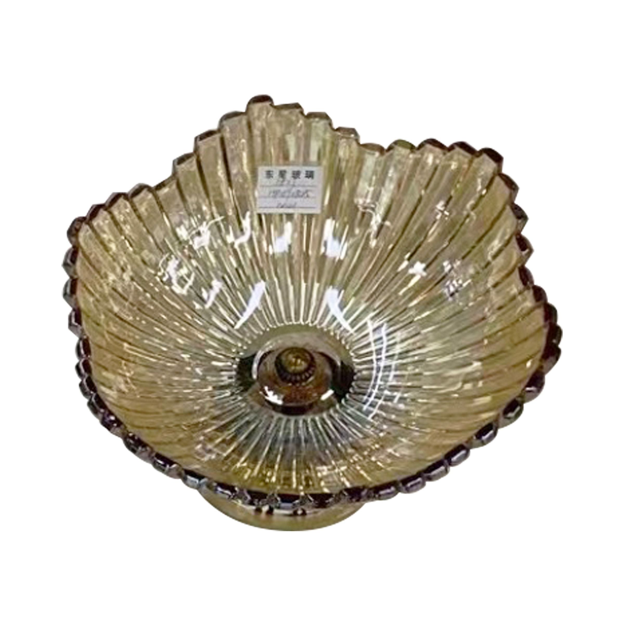 Glass Candy Bowl with Leg Amber 30x18cm (11.81x7.09inch) 1827