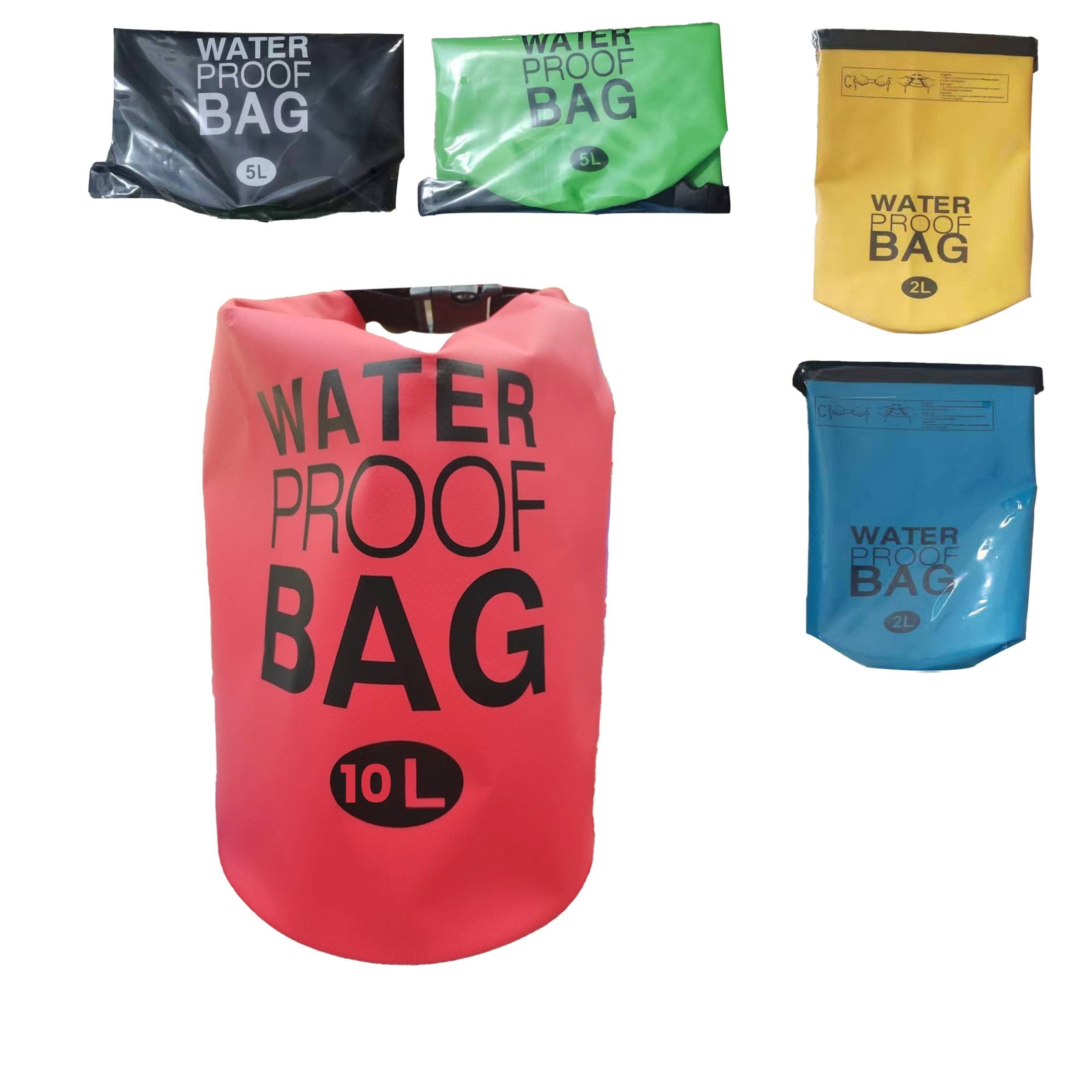 Waterproof Bag 10L mix 5Colors Black Red Yellow Green Blue               WPB-10L