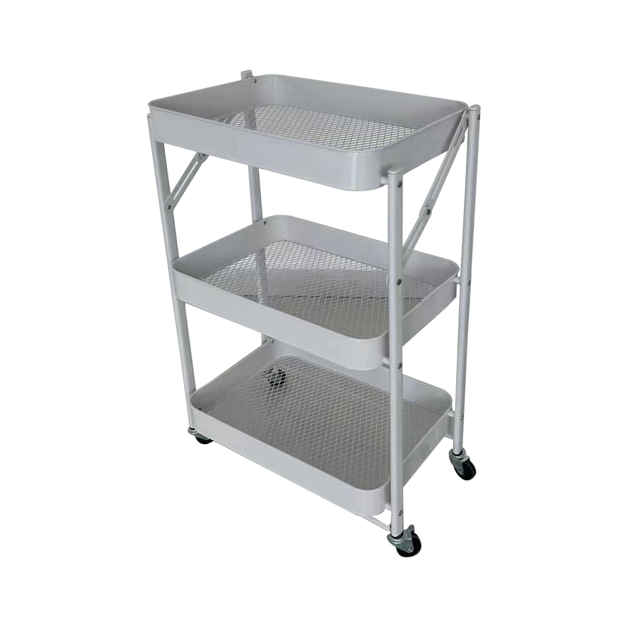 Foldable Storage Rack 3Layers  White 47x29.5x77.5cm(18.5x11.61x30.51inch)  FSR-W3