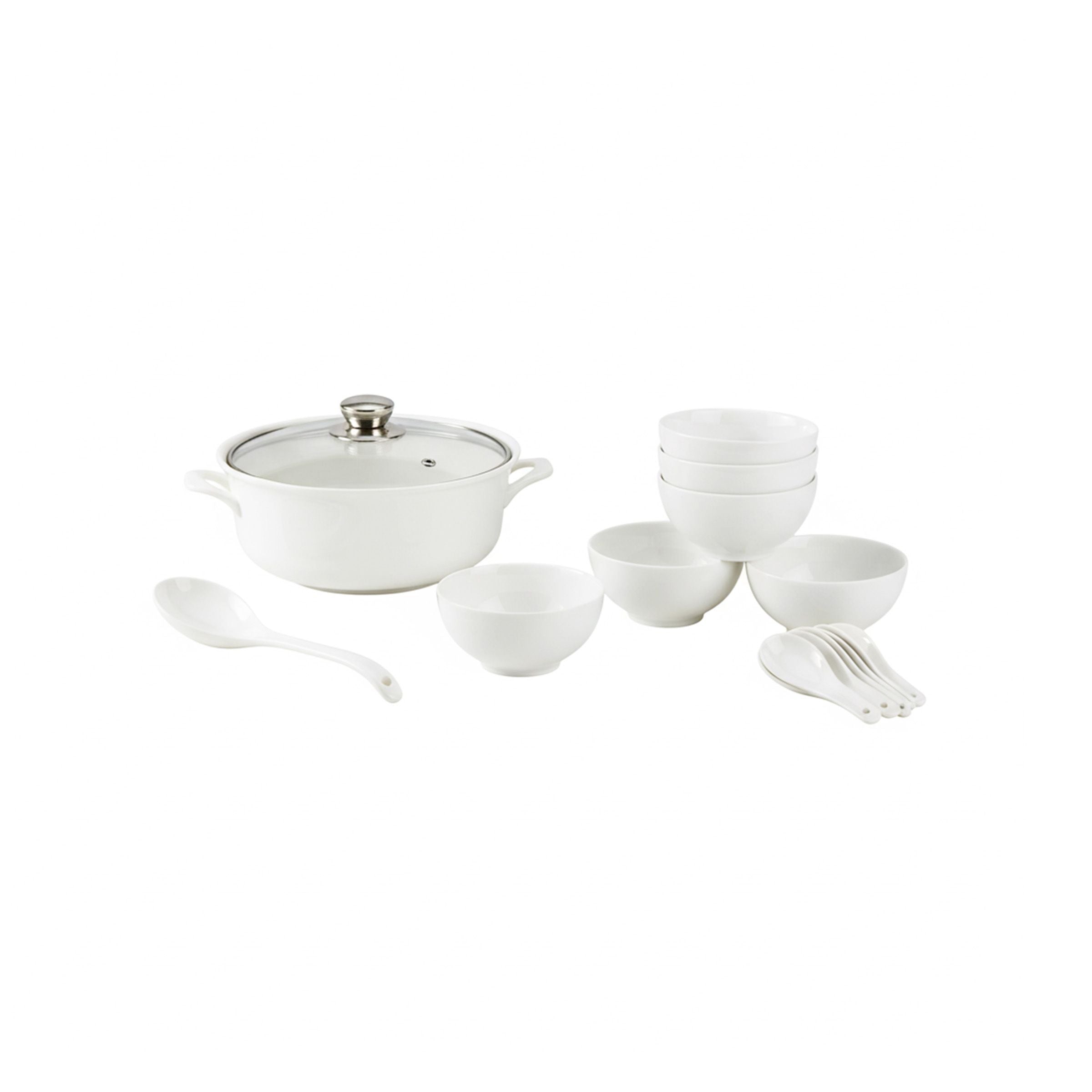 Ceramic Soup Set 1 Pot/6Bowls/Spoons/Serving Spo HC-ZA014D