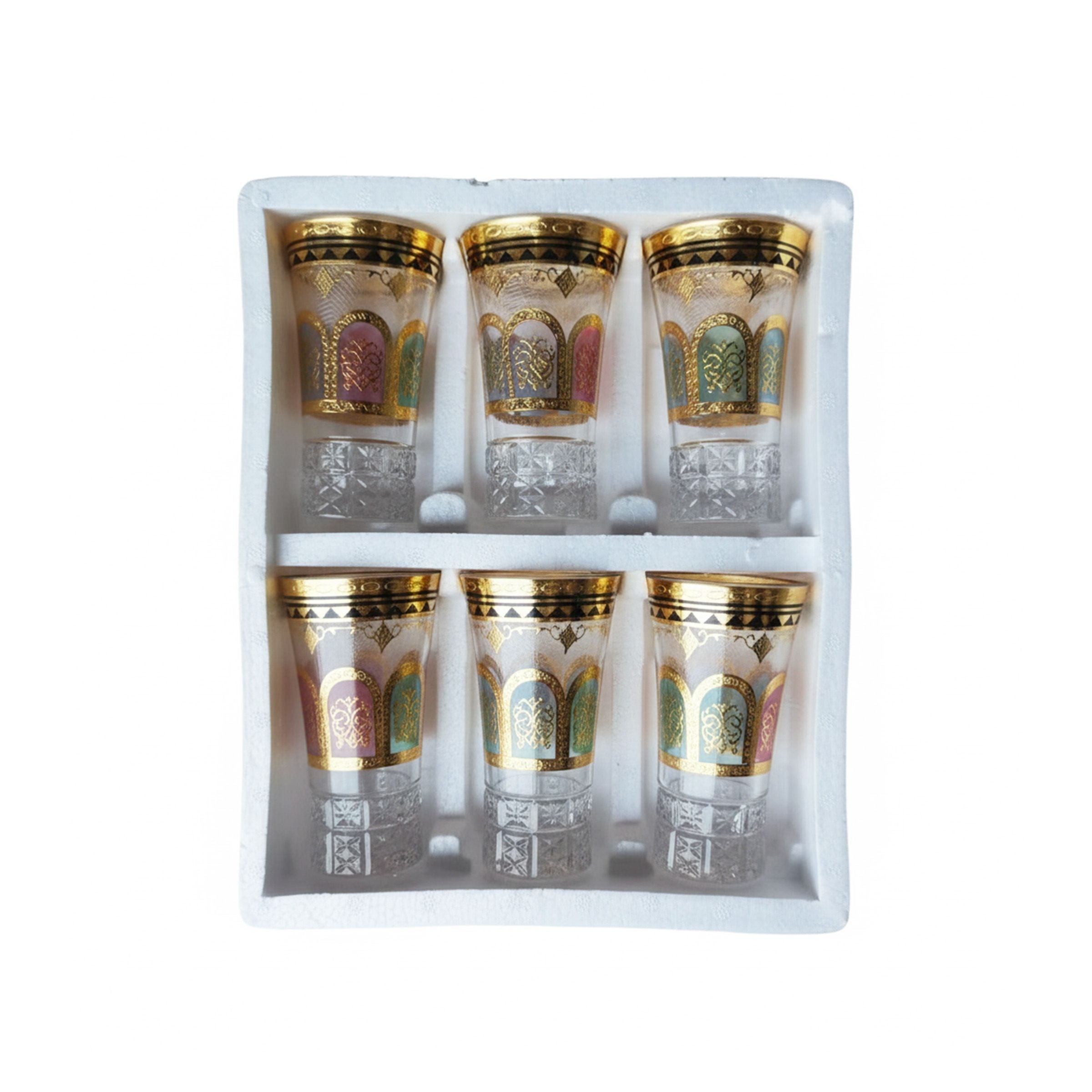 Glass Tea Cup Set 6Pcs 1841-6FGB-2