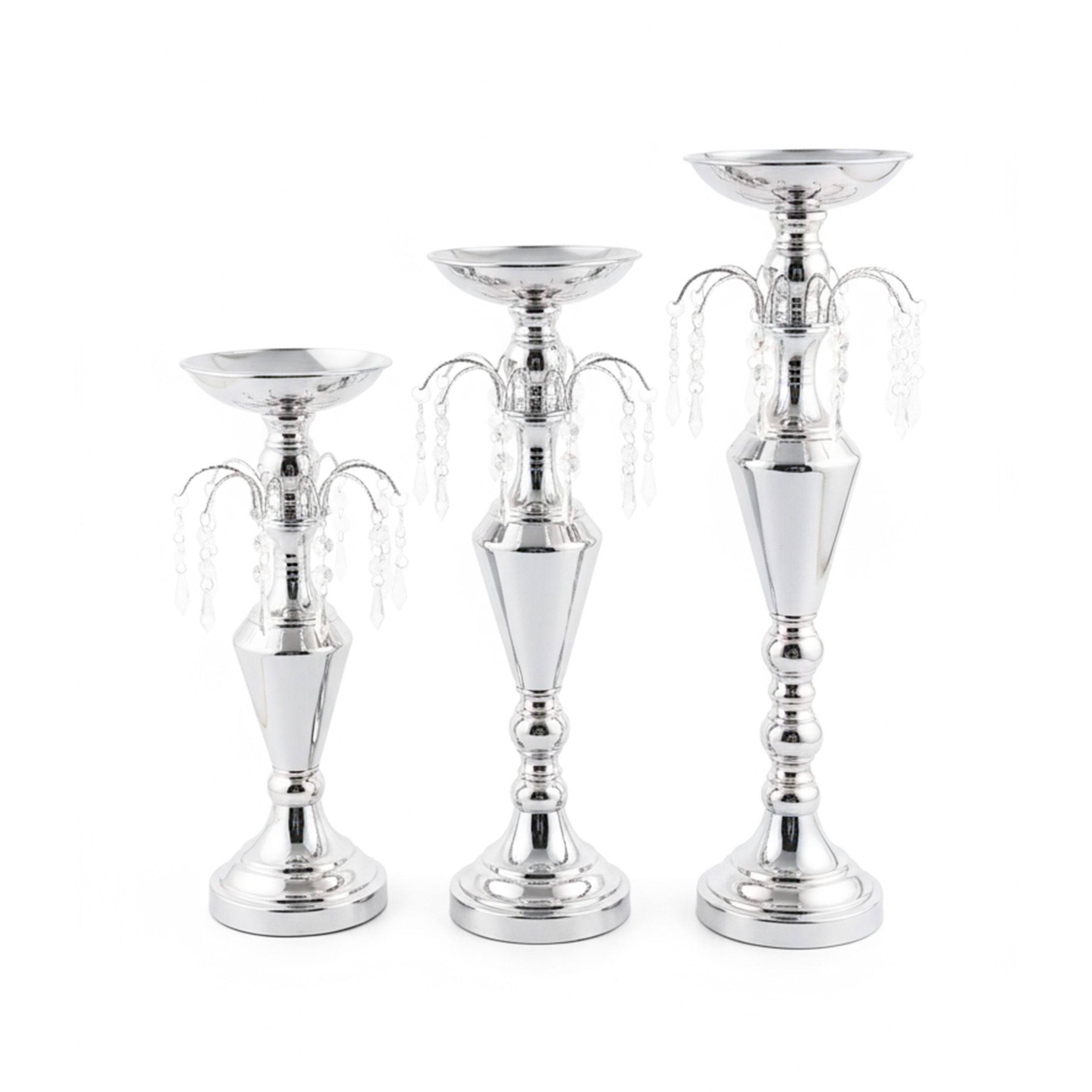 Candle Holder Set 3 Pcs Silver CHD-D3S