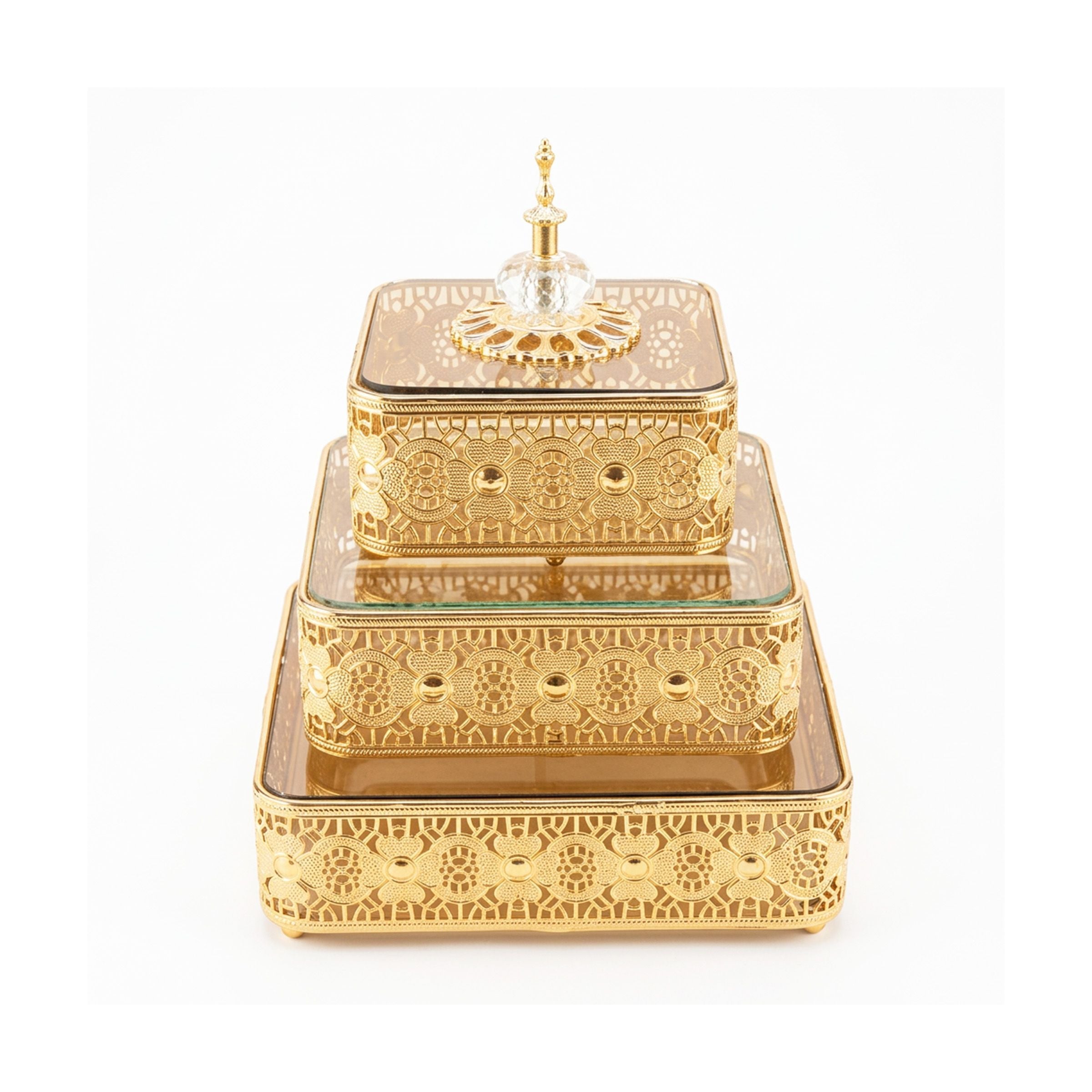 Candy Box set-3Pcs (15/20/25cm-5.91/7.87/9.84inch) Gold XD219