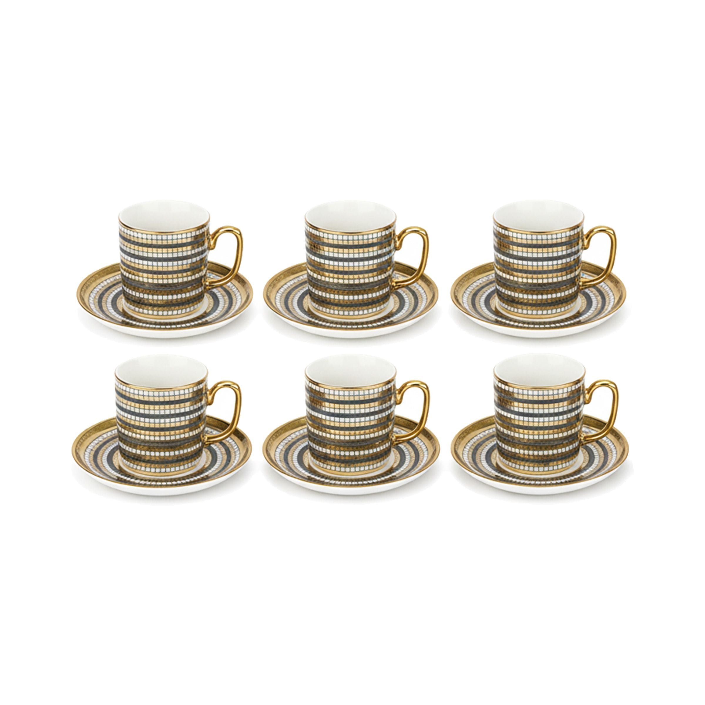 Coffee Cup Set-6Cups/Saucers Gold Cmc-06E