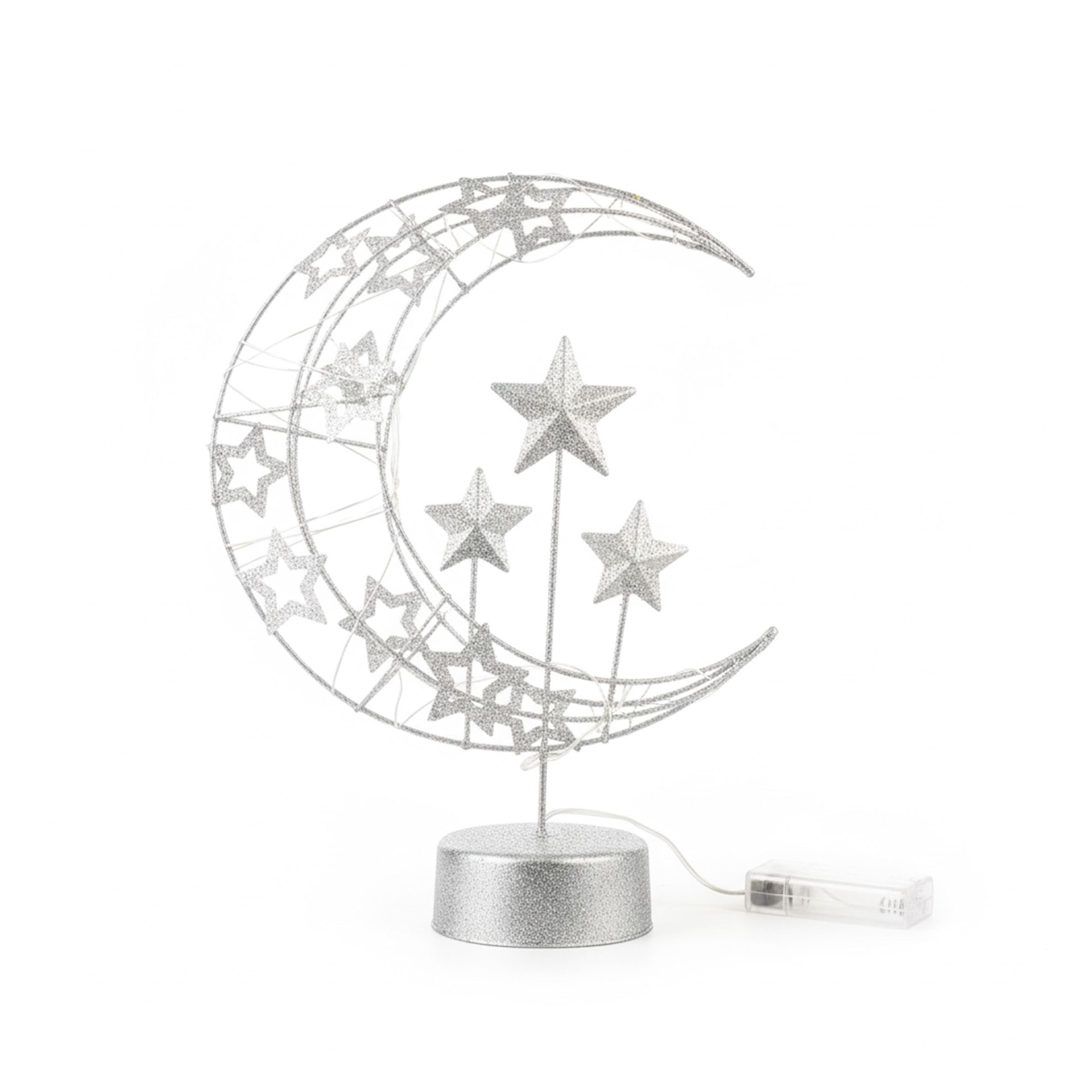 Ramadan Decor LED Crescent  37cm(14.57inch)/20L Silver RM26-005