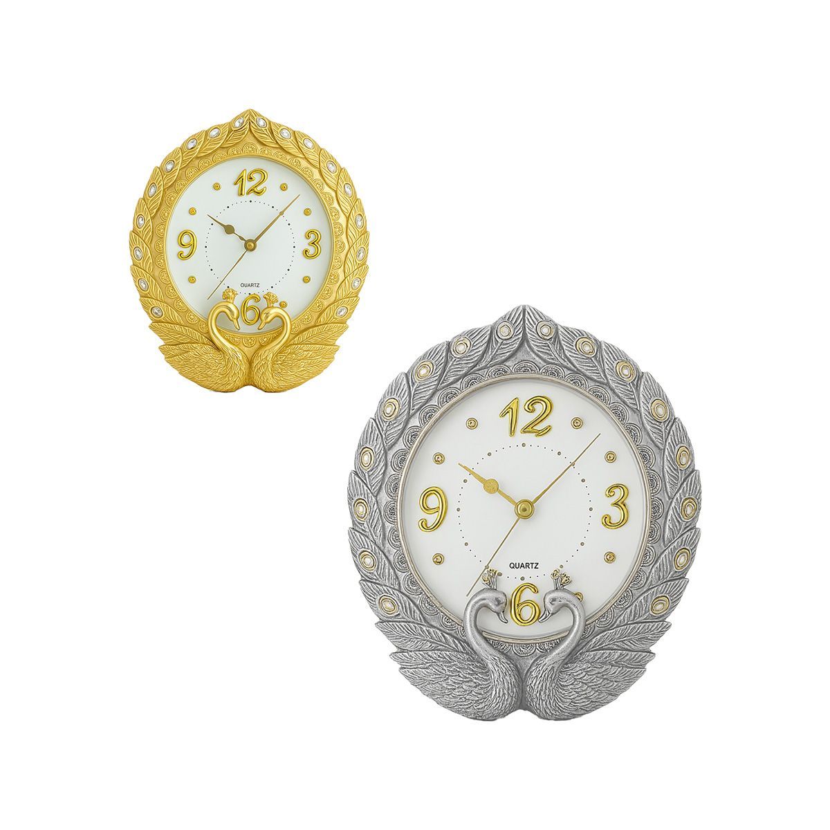Wall Clock 45x45cm(17.72x17.72inch) Gold/Silver 4520Z6