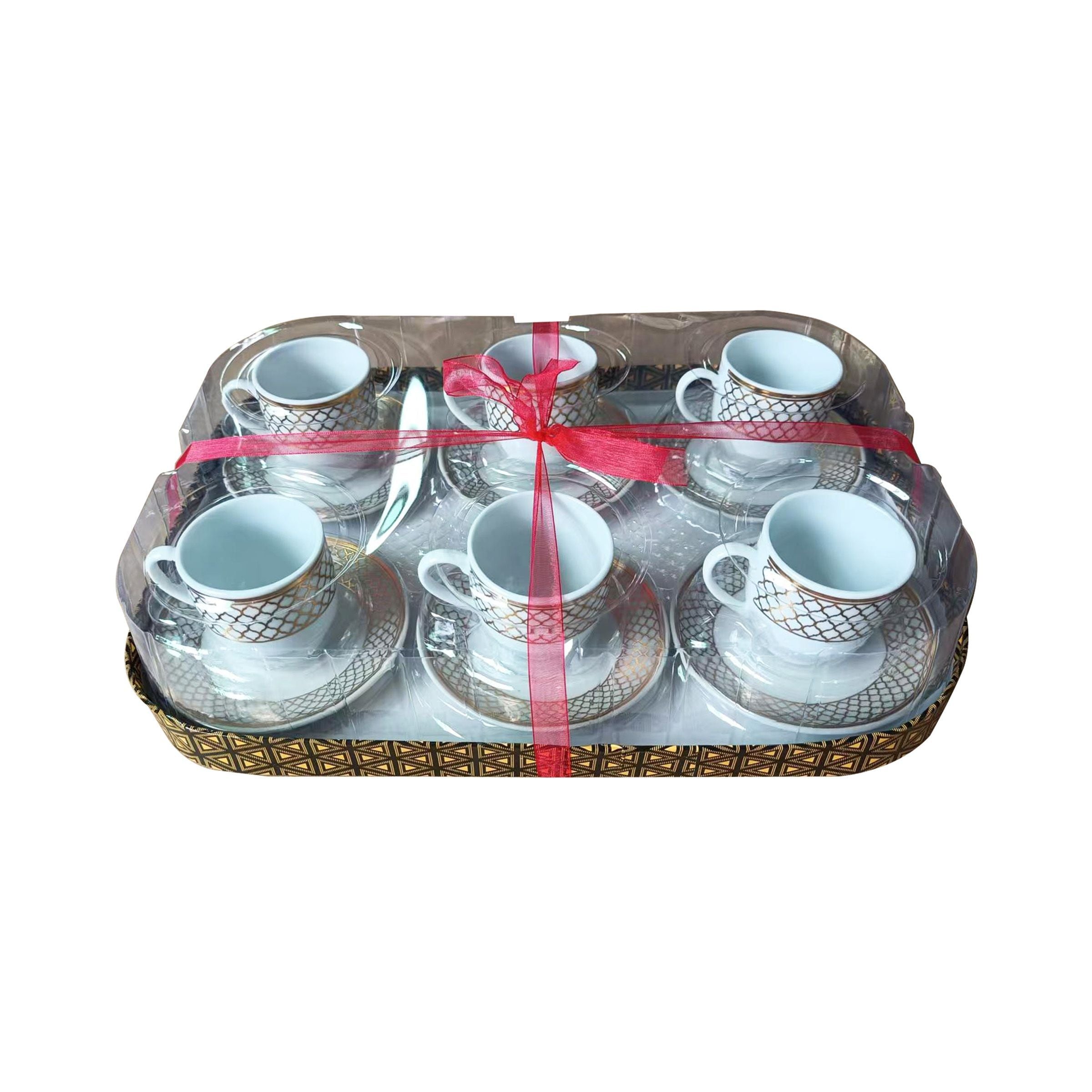 Ceramic Tea Cup 6Pcs Set/Saucers Mix designs  CP-M66