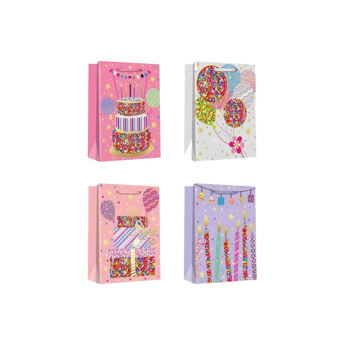 Gift Bag 23x18x10cm / 9"x7"x4" 12Pcs/Pack mix 4 designs GB-301