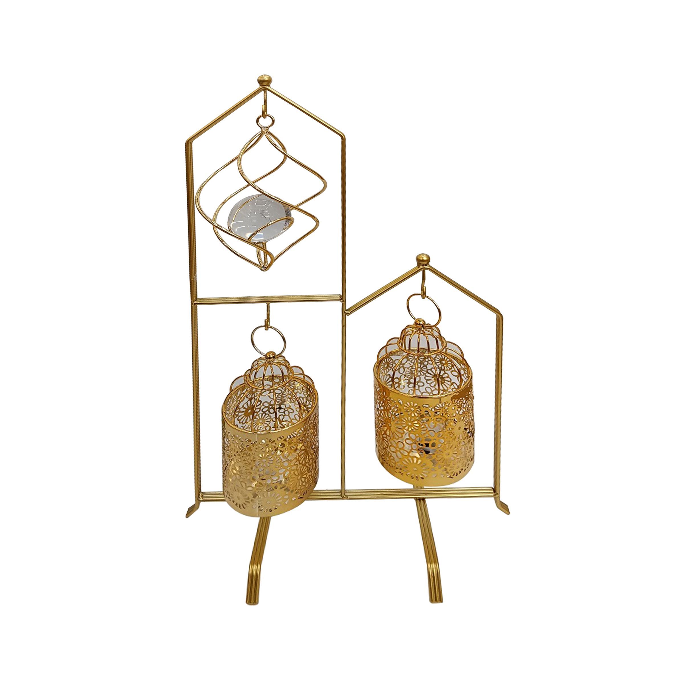 Ramadan Decoration Stand with 2 Lanterns 28x14.5x50.5cm (11.02x5.71x19.88inch) RM25-ZL23-1033